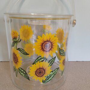 Syrocco Vintage Sunflower Lucite Ice Bucket